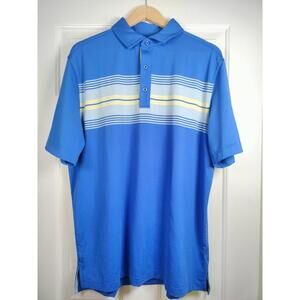 Bobby Jones‎ Performance Collection Polo Shirt Men's Large Blue Striped Golf L